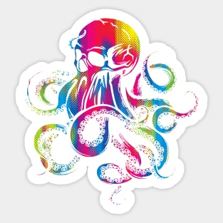 Vibrant Octopuskull Sticker